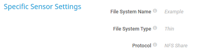 Specific Sensor Settings